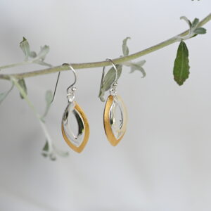 Kanela Silver Earrings "Gold drops"