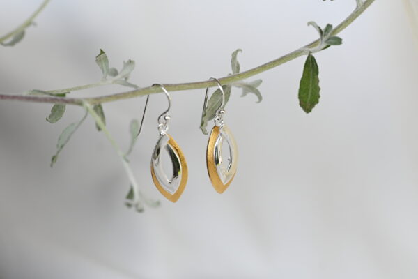 Kanela Silver Earrings "Gold drops"