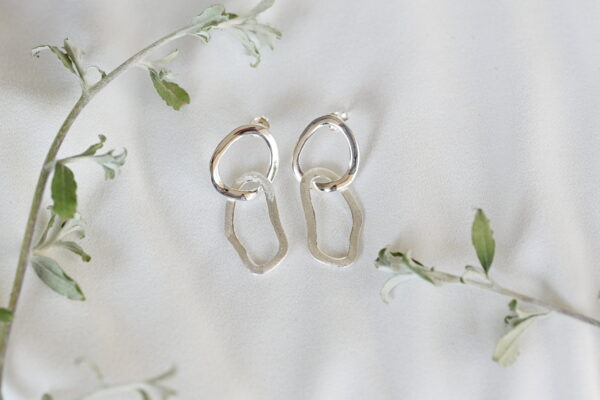 Kanela Silver Stud Earrings "Geometry" - Image 2