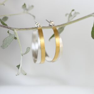 Kanela Silver Earrings "Gold rings"