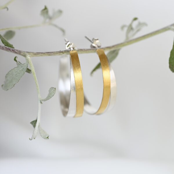 Kanela Silver Earrings "Gold rings"