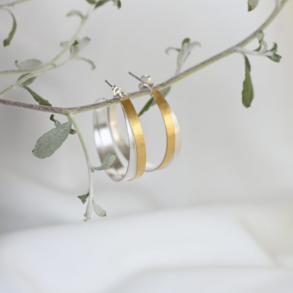 Kanela Silver Earrings "Gold rings" - Image 3