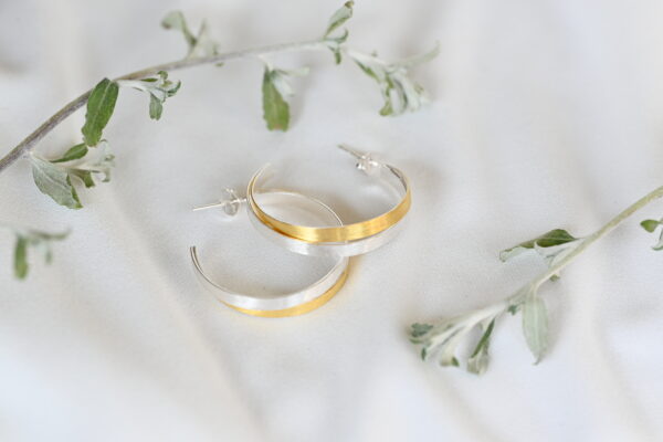 Kanela Silver Earrings "Gold rings" - Image 2
