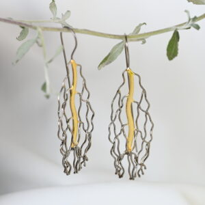 Kanela Silver Earring "Black Romantic"