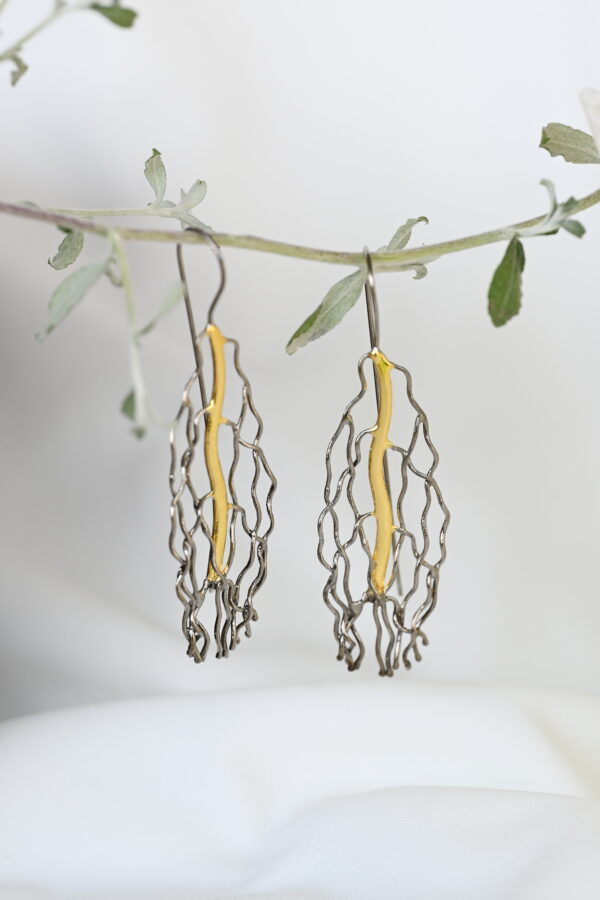 Kanela Silver Earring "Black Romantic"