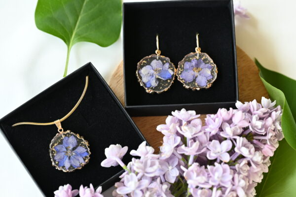 TAIM Resin Earrings “Delphinium” - Image 3