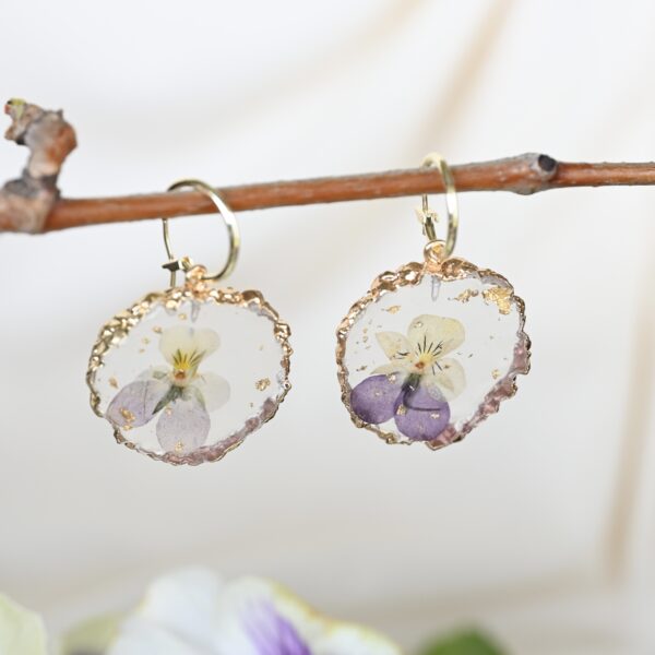TAIM Resin Earrings “Pansy” - Image 2