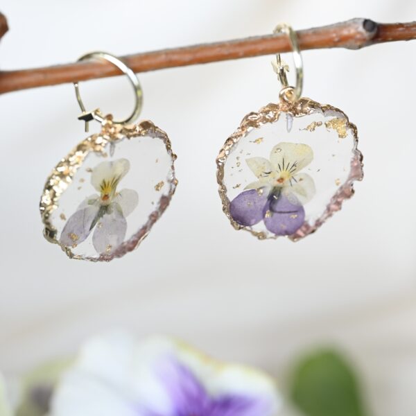 TAIM Resin Earrings “Pansy” - Image 3