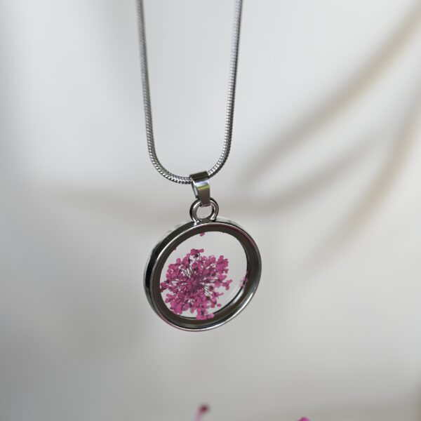 TAIM Silver Steel Necklace “Pink” - Image 2