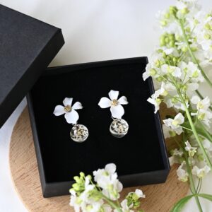 TAIM Earrings  “White Flower"