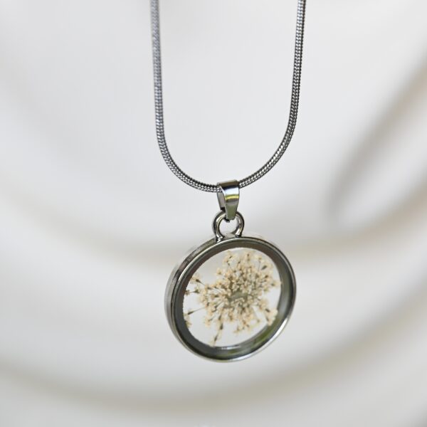 TAIM Silver Steel Necklace “White” - Image 2