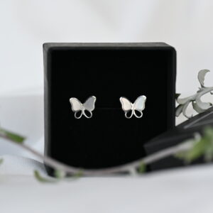 Kanela Silver Stud Earrings "Butterfly"