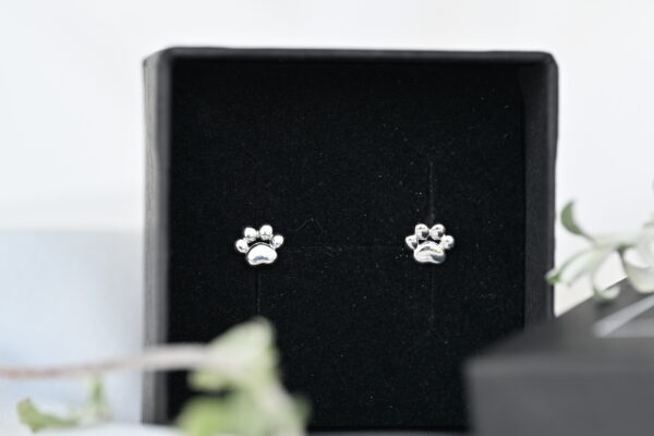 Kanela Silver Stud Earrings "Paw"