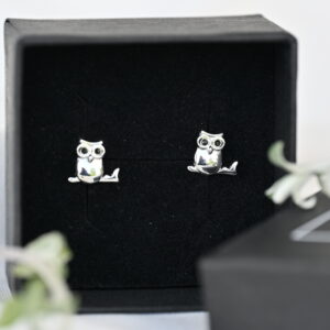 Kanela Silver Drop Earrings "Owl"