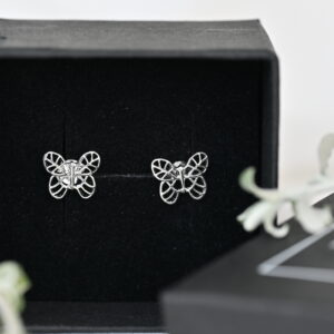 Kanela Silver Stud Earrings "Butterfly"