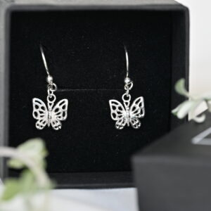 Kanela Silver Drop Earrings "Butterfly"