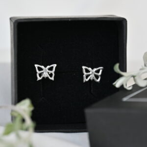 Kanela Silver Stud Earrings "Butterfly"
