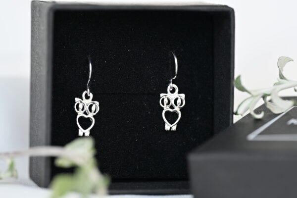 Kanela Silver Drop Earrings "Owl" - Image 2