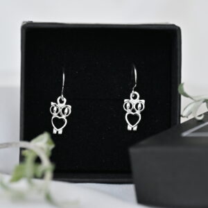 Kanela Silver Drop Earrings "Owl"