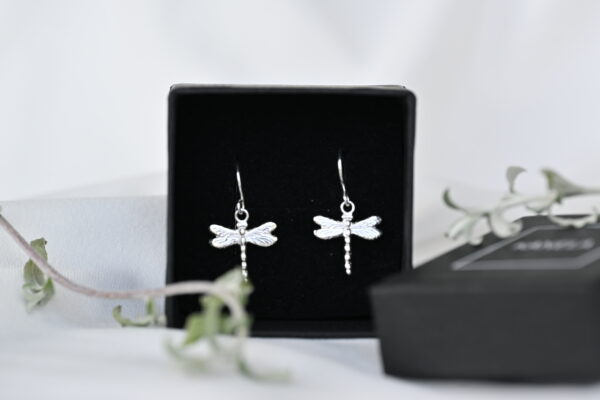 Kanela Silver Drop Earrings "Dragonfly" - Image 2