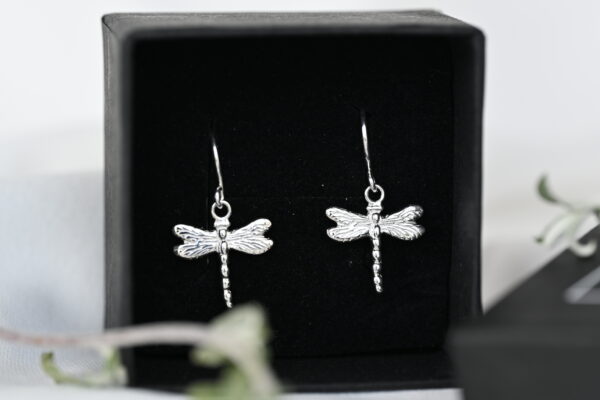 Kanela Silver Drop Earrings "Dragonfly"