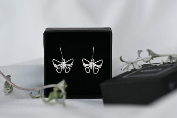 Kanela Silver Drop Earrings "Butterfly" - Image 2