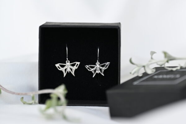 Kanela Silver Drop Earrings "Butterfly" - Image 2
