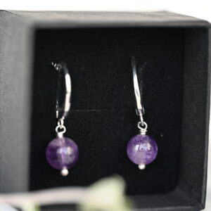 Kanela Silver Drop Earrings "Amethyst"