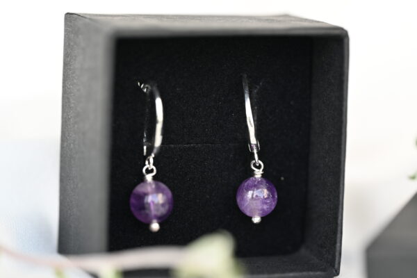 Kanela Silver Drop Earrings "Amethyst"