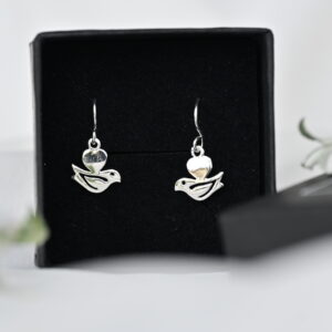 Kanela Silver Drop Earrings "Bird"