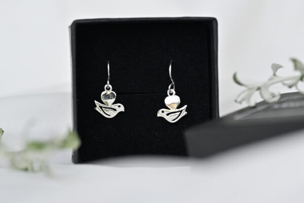 Kanela Silver Drop Earrings "Bird"