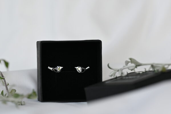 Kanela Silver Stud Earrings "Bird - Image 2