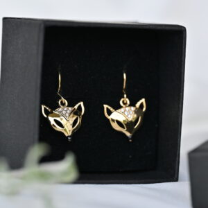 Kanela Silver Drop Earrings "Gold Fox"