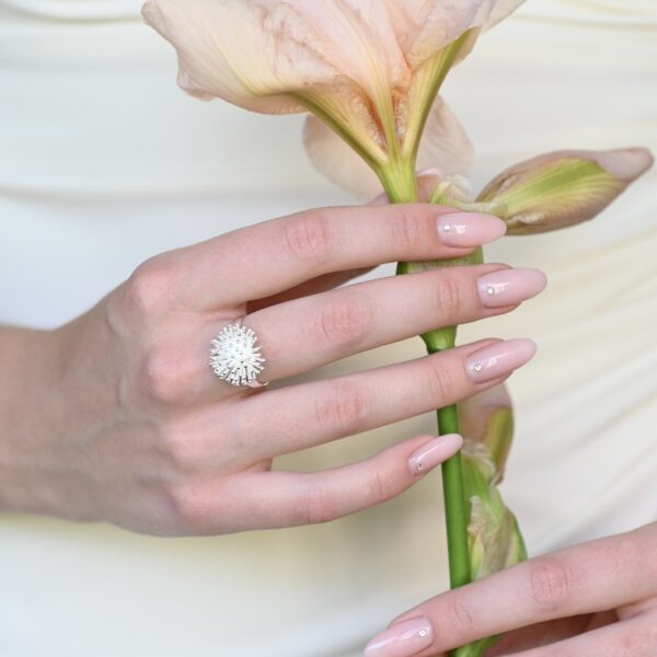 Kanela Silver Ring "Coral Bloom" - Image 5