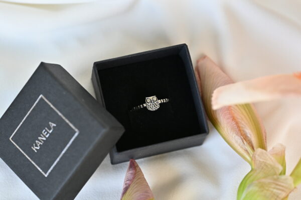 Kanela Silver Ring "Owl"