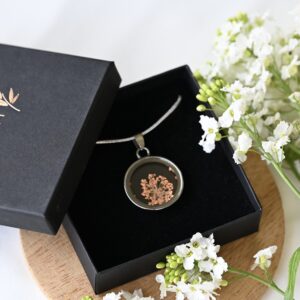 TAIM Silver Steel Necklace “Orange”