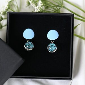 TAIM Small Earrings “Round Light Blue”