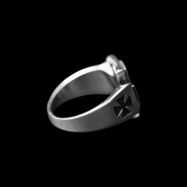 Hilpharakas Men’s 925 Sterling Silver Iron Cross Ring - Image 3