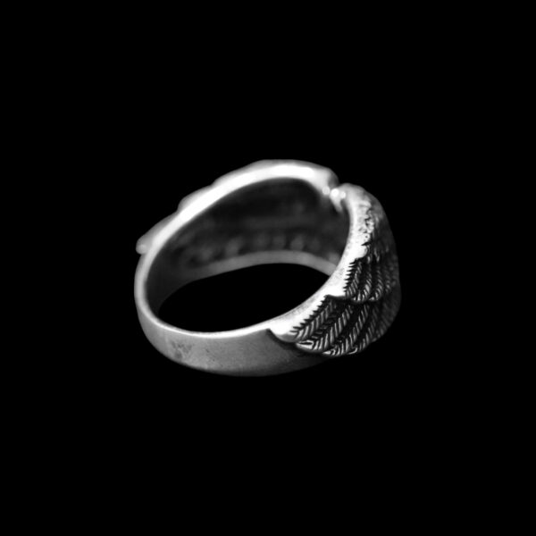 925 sterling silver men’s wing ring with black onyx, oxidized finish – Hilpharakas.