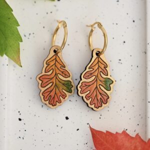 Hoop Earrings "Oak Leaf"