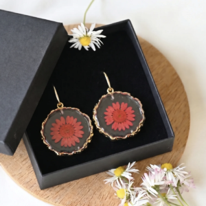 TAIM Resin Earrings “Red Daisy”