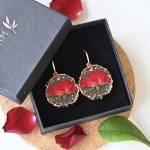 TAIM Resin Earrings “Red Rose”