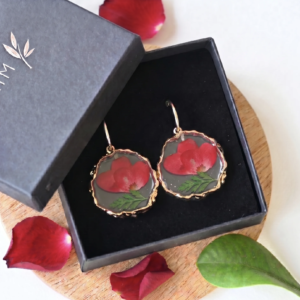 TAIM Resin Earrings “Rose Petals”