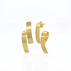 Kanela Silver Earrings "Twist Gold"