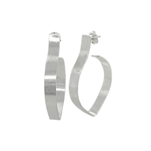 Kanela Silver Earrings "Ribbon Hoop"