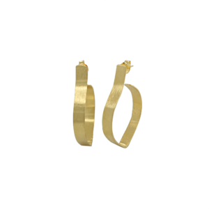 Kanela Silver Earrings "Ribbon Hoop Gold"