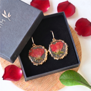 TAIM Resin Earrings “Red Rose”