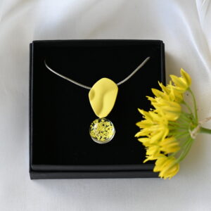 TAIM Silver Steel Necklace “Yellow”
