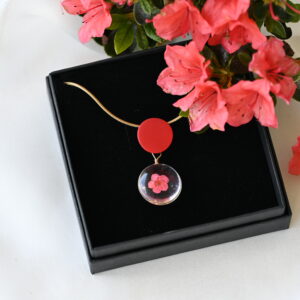 TAIM Steel Necklace “Red Cherry”