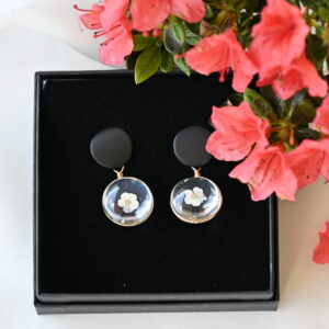 TAIM Earrings  “Black and White Cherry”
